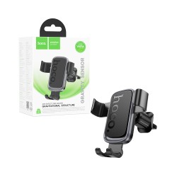 Suporte de Telefone para Carro Gravity Hoco H80 Vista para Saída de Ar Cinza Metalizado Preto